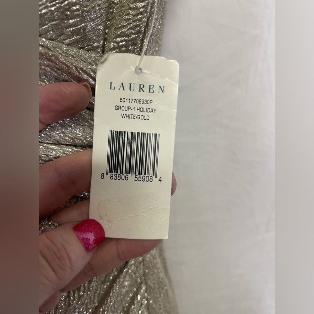 NWT Ralph Lauren dress size 4‎ petite stunning gold metallic dress PERFECT 💛💛 - Picture 3 of 5